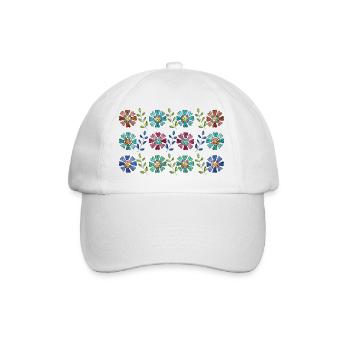 Blumen - Baseballkappe - Weiß/Weiß - Vorne