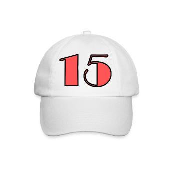 15. 15 JAHRE. 15-jähriges Jubiläum. GEBURTSTAG 15 JAHRE. - Baseballkappe - Weiß/Weiß - Vorne