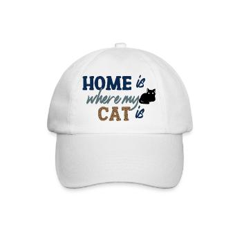 Home Is Where My Cat Is Coloured Text - Baseball Cap - white/white - Front