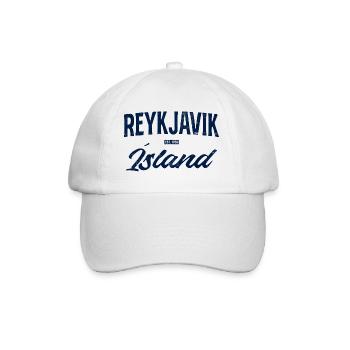 Reykjavik Blau Schriftzug - Baseballkappe - Weiß/Weiß - Vorne