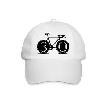 cyclist birthday 30 years - Baseball Cap - white/white - Front