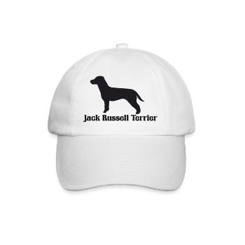 Jack Russell Terrier Silhouette - Baseballkappe - Weiß/Weiß - Vorne