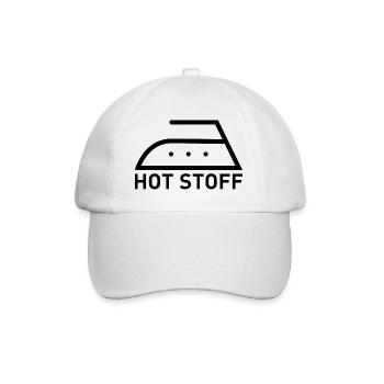 Hot Stoff T-Shirt – Wortspiel für Bügel Fans - Baseballkappe - Weiß/Weiß - Vorne