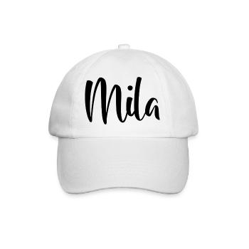 Name - Mila - Baseballkappe - Weiß/Weiß - Vorne