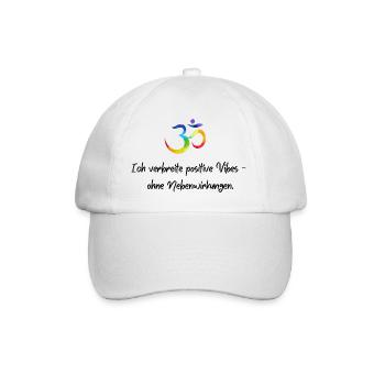 Ich verbreite positive Vibes ohne Nebenwirkungen - Baseballkappe - Weiß/Weiß - Vorne