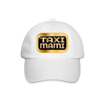 AUTOFAHRERIN MUTTER - TAXI MAMI - Baseballkappe - Weiß/Weiß - Vorne