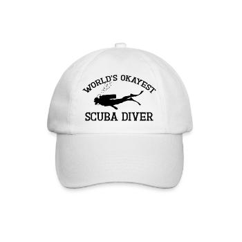 World's Okayest Scuba Diver. Funny Scuba Diver. - Baseball Cap - white/white - Front