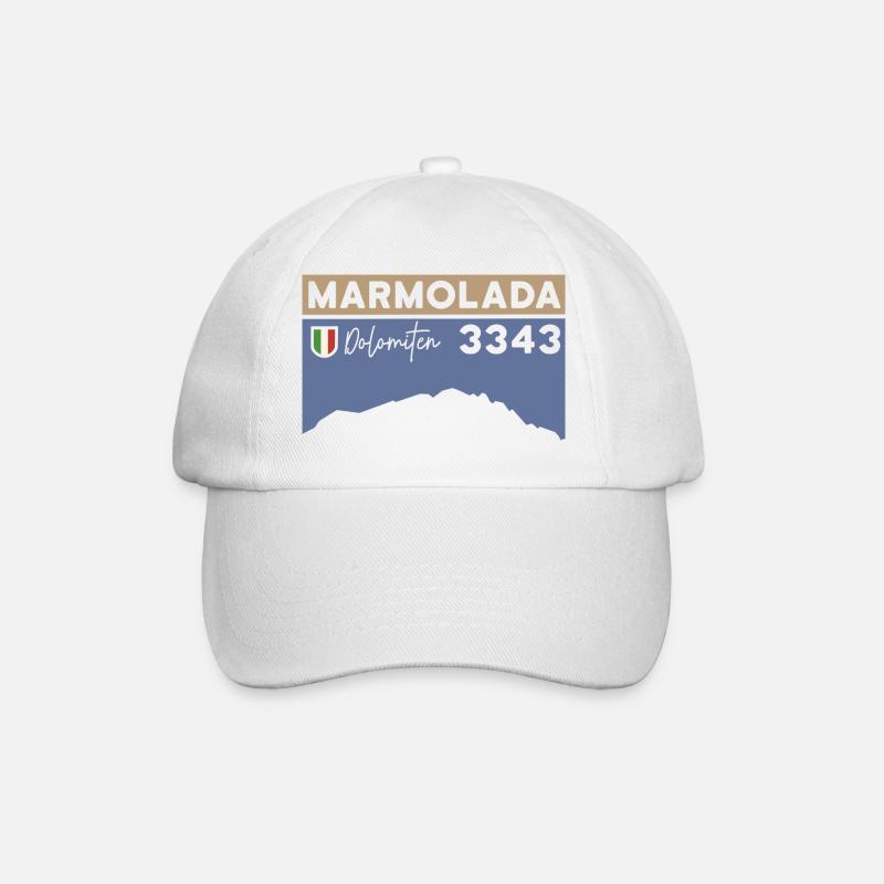 Marmolada Marmolata Dolomiten Punta Penia Wandern - Baseballkappe - Weiß/Weiß