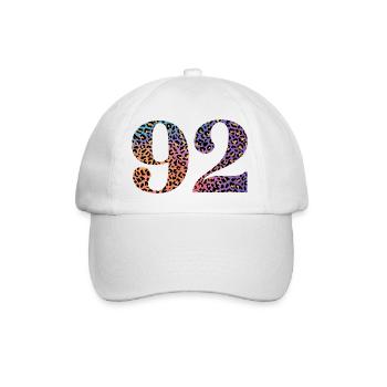 92. Geburtstag Leopard - Baseballkappe - Weiß/Weiß - Vorne