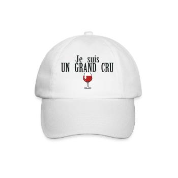 je suis grand cru humour verrre vin rouge 610 B - Casquette classique - blanc/blanc - Devant
