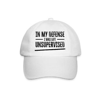 In My Defense I Was Left Unsupervised - Baseball Cap - white/white - Front