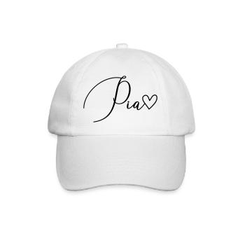 Pia Last Name First Name Girl - Baseball Cap - white/white - Front