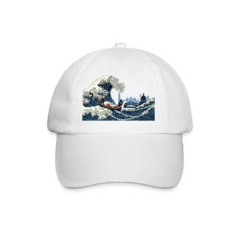T Shirt grande vague humour Venise Italie japon - Casquette classique - blanc/blanc - Devant