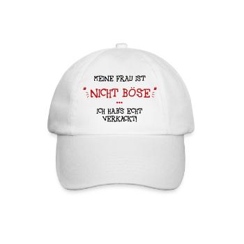 Meine Frau ist nicht böse - Baseballkappe - Weiß/Weiß - Vorne