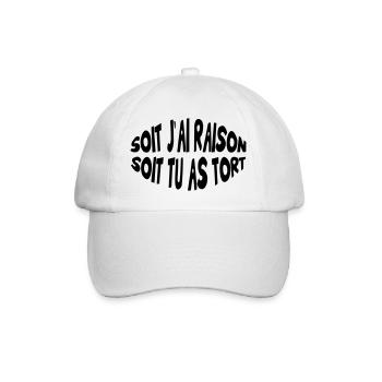 Soit j'ai raison, soit tu as tort - Casquette classique - blanc/blanc - Devant