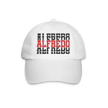 Alfredo t-shirt stacked text gift idea t-shirt - Baseball Cap - white/white - Front