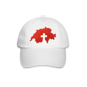 Schweiz Kreuz - Baseballkappe - Weiß/Weiß - Vorne