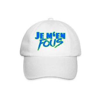 Je m’en fous – L’insolent dicton français - Casquette classique - blanc/blanc - Devant