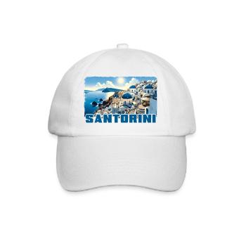 Santorin, Grèce, océan, volcan Akrotiri - Casquette classique - blanc/blanc - Devant