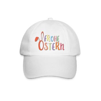 Ostern Hase - Bo-Grafik - Baseballkappe - Weiß/Weiß - Vorne