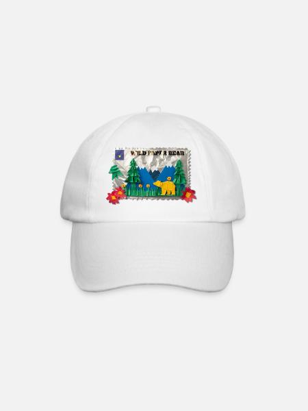 Wild Paper Bear - Baseball Cap - white/white
