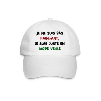 Je ne suis pas fainéant, juste en mode veille - Casquette classique - blanc/blanc - Devant