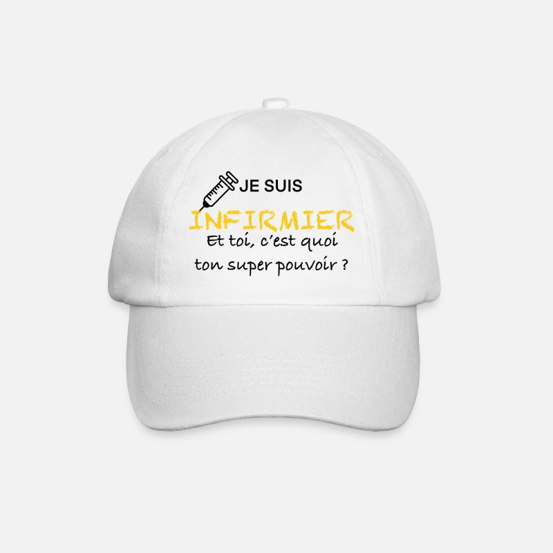 Superkraft Krankenschwester - Baseballkappe - Weiß/Weiß