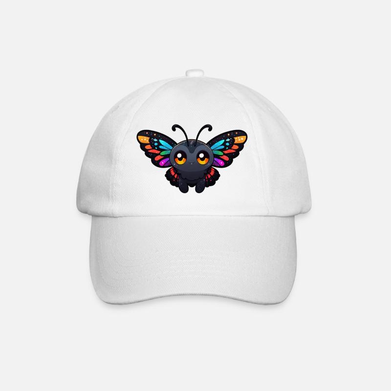 lustiger Schmetterling - Baseballkappe - Weiß/Weiß