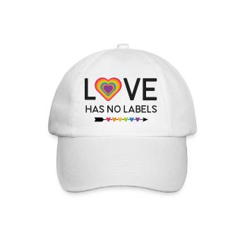 LGBT Pride Month - Liebe hat keine Etiketten - Baseballkappe - Weiß/Weiß - Vorne