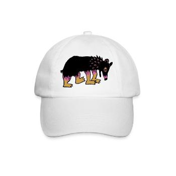 colorful bear - Baseball Cap - white/white - Front