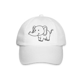elefant - Baseballkappe - Weiß/Weiß - Vorne