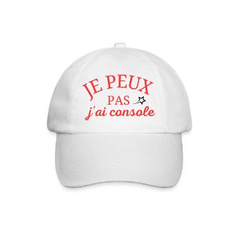 je peux pas j'ai console - Casquette classique - blanc/blanc - Devant