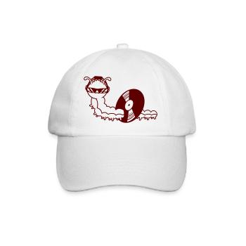 Cool DJ Caterpillar Eats Vinyl Music Record Party - Baseball Cap - white/white - Front