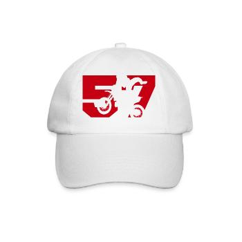 Moto 57 motard - Casquette classique - blanc/blanc - Devant