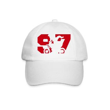 Moto 97 motard - Casquette classique - blanc/blanc - Devant