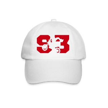 Moto 93 motard - Baseball Cap - white/white - Front