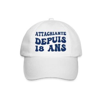 Attachiante depuis 18 ans - Casquette classique - blanc/blanc - Devant