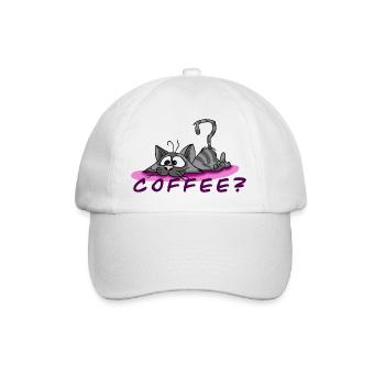 Coffee? - Baseball Cap - white/white - Front