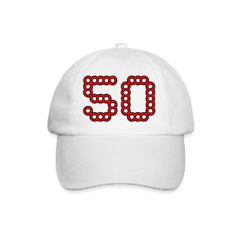 50. 50 ANS. 50e ANNIVERSAIRE. ANNIVERSAIRE 50 ANS. - Casquette classique - blanc/blanc - Devant