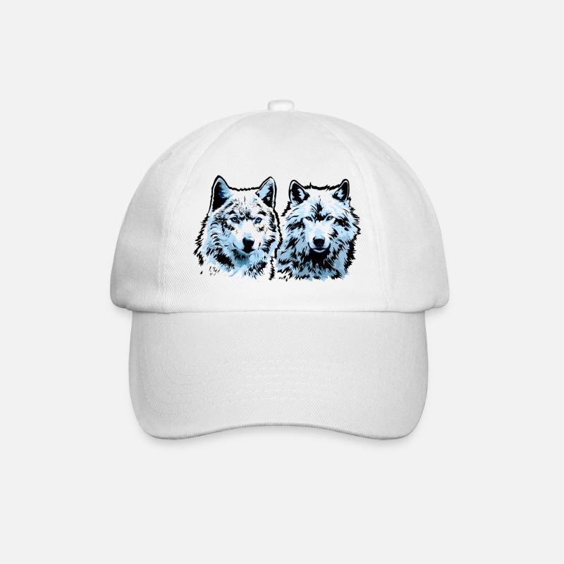 Geri and Freki - Baseball Cap - white/white