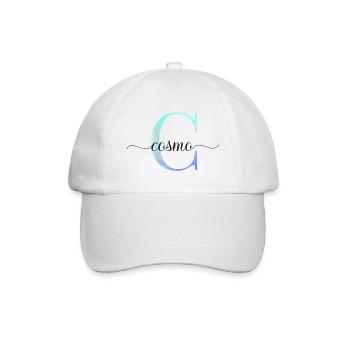 C| Monogramm | Name | Cosmo| Watercolor - Baseballkappe - Weiß/Weiß - Vorne