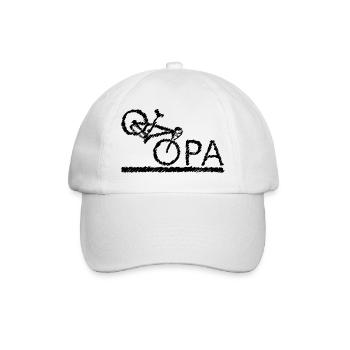 bester Opa Fahrrad Mountainbike Radeln Kritzeln - Baseballkappe - Weiß/Weiß - Vorne