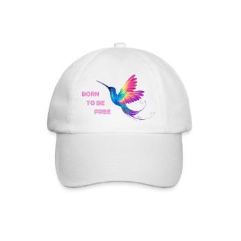 Born to be free, LGBTQ+, Regenbogen, Freiheit - Baseballkappe - Weiß/Weiß - Vorne
