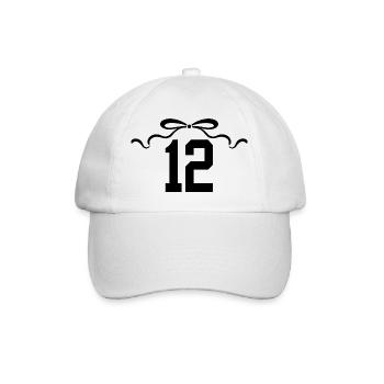 Numéro 12 noeud - 12e anniversaire - Casquette classique - blanc/blanc - Devant