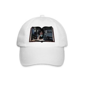 Lire un livre avec du café - Casquette classique - blanc/blanc - Devant