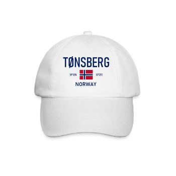 Tønsberg - Norway - Coordinates - Flag - Baseball Cap - white/white - Front