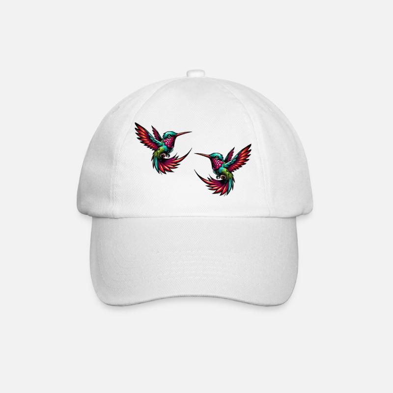 kolibri vogel 2 - Baseballkappe - Weiß/Weiß