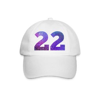 Number 22 galaxy - Baseball Cap - white/white - Front