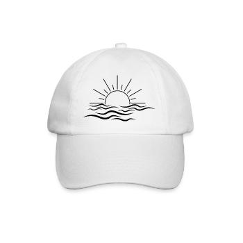 Sun and wave - Baseball Cap - white/white - Front