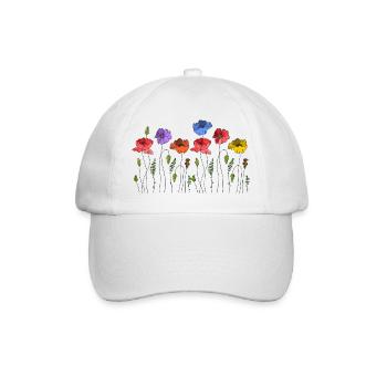 Blumen - Baseballkappe - Weiß/Weiß - Vorne
